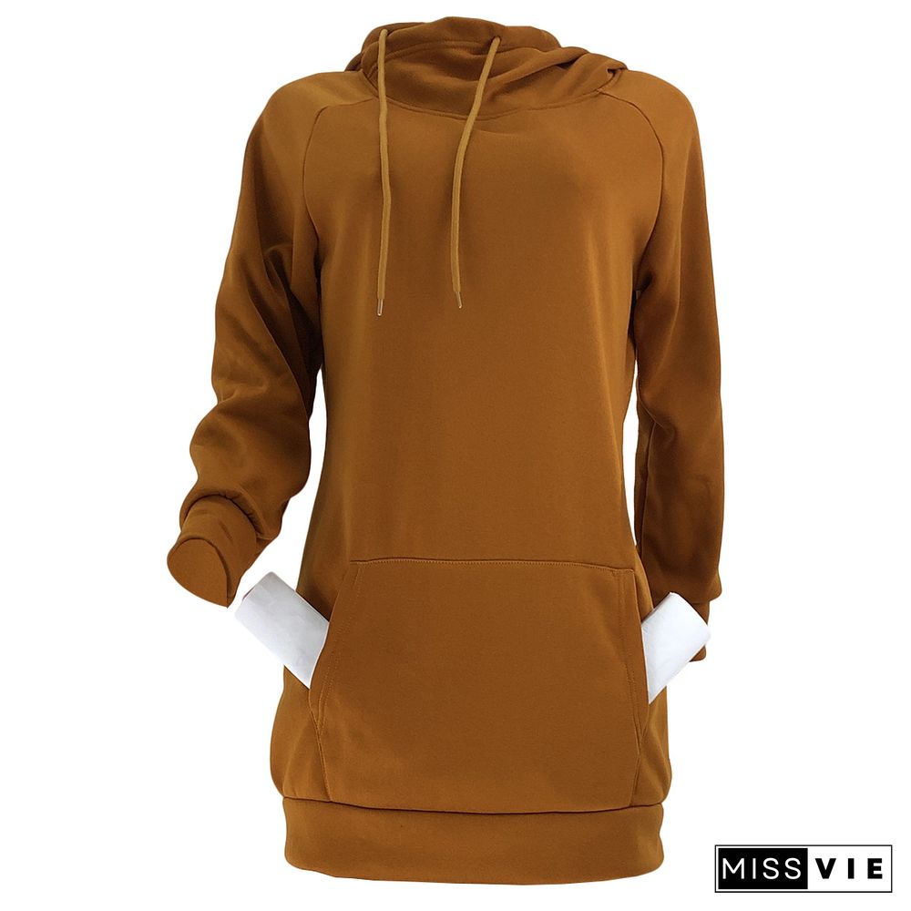 Hooded Warm Sweatshirt Long Sleeve Sports Dress