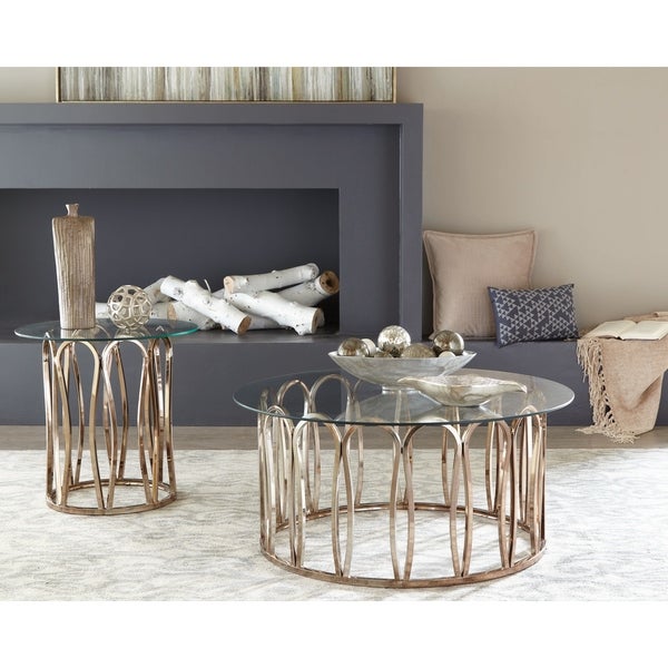 Coaster Furniture Monett Chocolate Chrome and Clear Round End Table