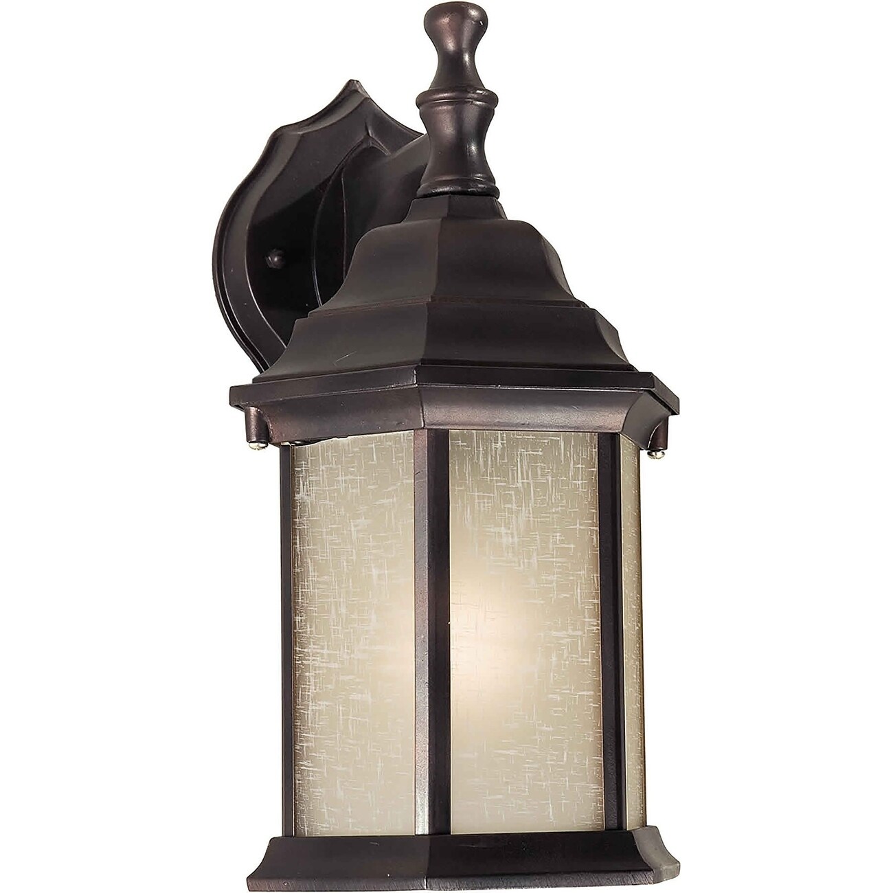 1-Light Antique Bronze Outdoor Wall Lantern with Umber Linen Glass Panels Shopping - The Best Deals on Outdoor Wall Lanterns | 33520306