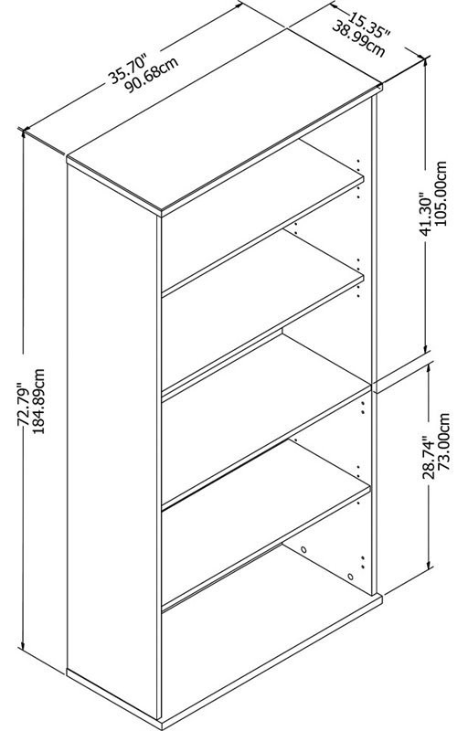 Home Square 5 Shelf Engineered Wood Bookcase Set in Storm Gray (Set of 2)   Transitional   Bookcases   by Homesquare  Houzz