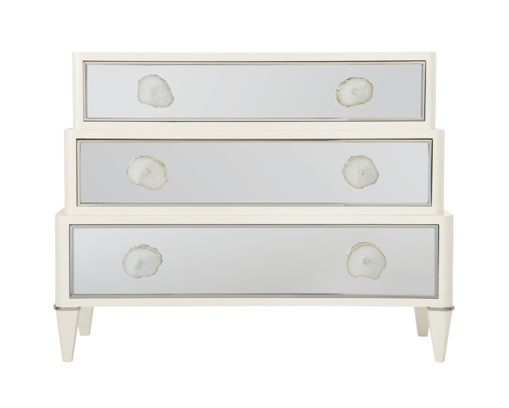 Bernhardt Calista Drawer Chest  Silken Pearl/Polished Nickel   Transitional   Accent Chests And Cabinets   by HedgeApple  Houzz