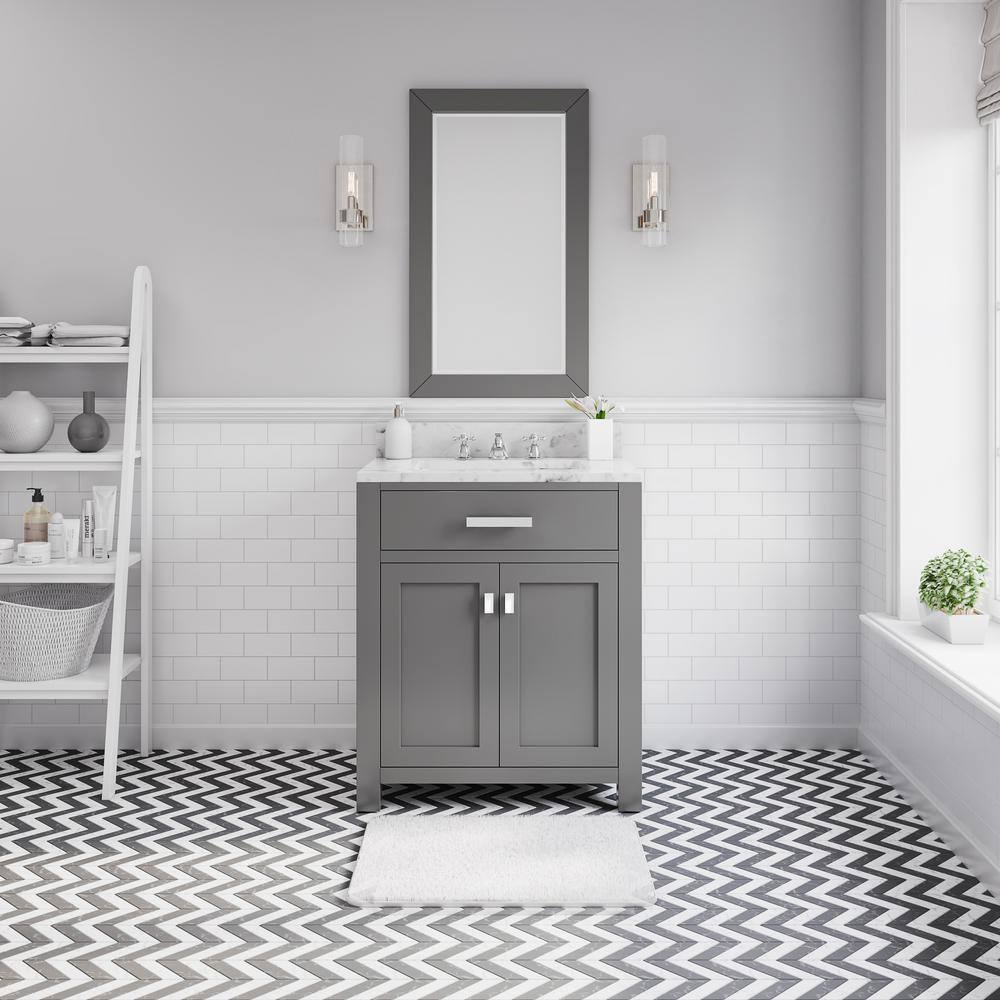 Water Creation 30 in. W x 21 in. D x 34 in. H Vanity in Cashmere Grey with Marble Vanity Top in Carrara White Madison 30G