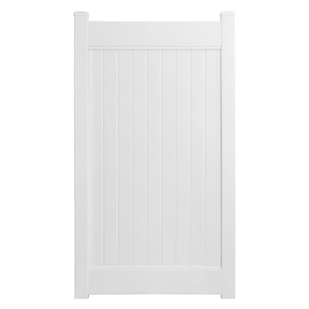 Fairfax 3.5 ft. x 6 ft. White Vinyl Privacy Fence Gate 8898296GHD