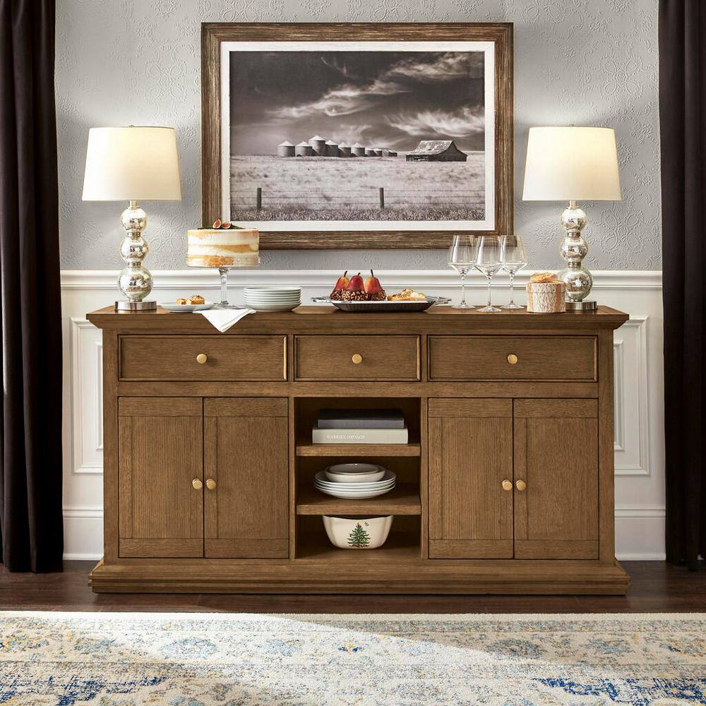 Home Decorators Collection Eldridge Wood Buffet in Haze Brown HD02-F01WD