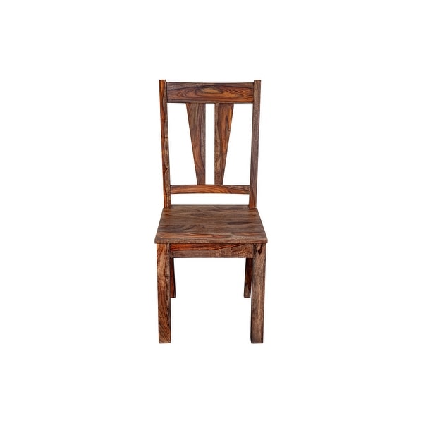 Wanderloot Kalispell Solid Sheesham Wood Dining Chair， Natural