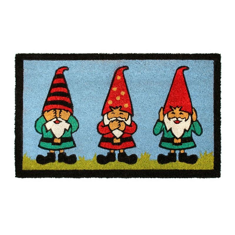 RugSmith Machine Tufted Gnomes Coir Doormat