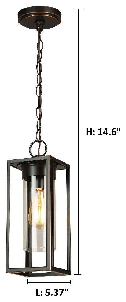 Walker Hill 1 Light Outdoor Pendant  Matte Black   Transitional   Outdoor Hanging Lights   by Buildcom  Houzz