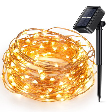 100 Micro LEDs Solar String Light with 33ft Long Copper Wire for Outdoor & Indoor Decor