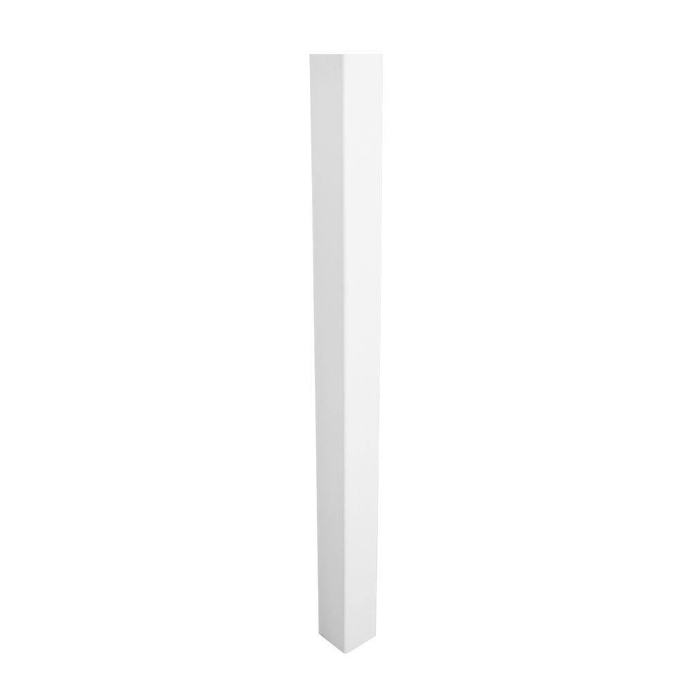 Weatherables 5 in. x 5 in. x 8 ft. White Vinyl Fence Blank Post LWPT-BLANK-5X96