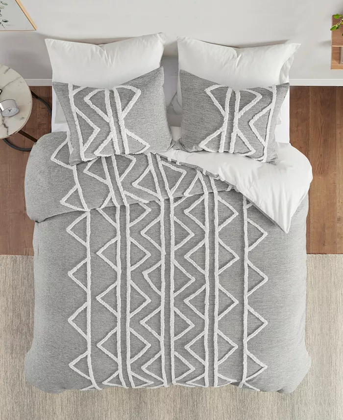 INK+IVY Hayes Chenille 3-Piece Cotton Duvet Cover Set， Full Queen