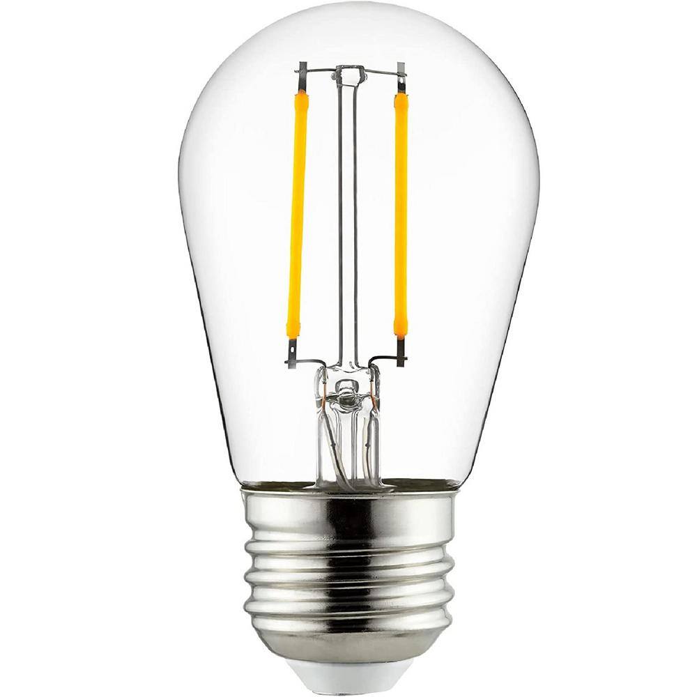 Sunlite 25-Watt Equivalent S14 Dimmable Edison Filament E26 Base String LED Light Bulb in Amber 2200K (6-Pack) HD03721-6