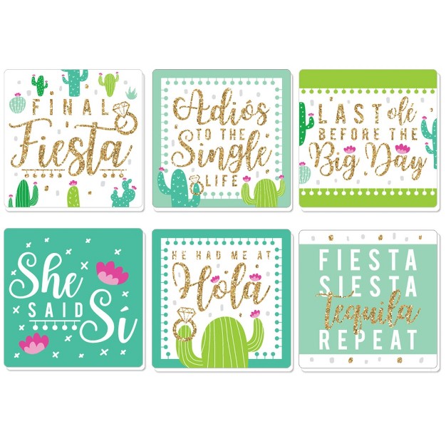 Big Dot Of Happiness Final Fiesta Funny Last Fiesta Bachelorette Party Decorations Drink Coasters Set Of 6