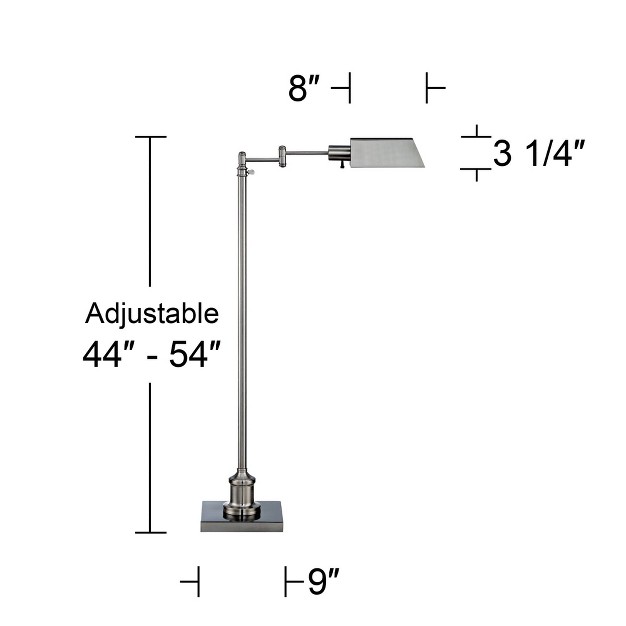 Tall Adjustable Brushed Nickel Metal Shade For Living Room Reading Bedroom