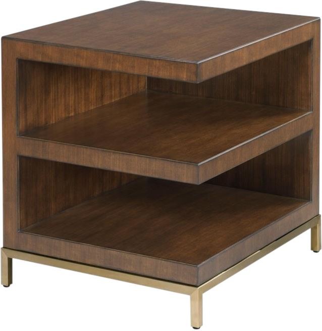 Side Table WOODBRIDGE PRESTON Rectangular Top Lisse Brown Brass   Transitional   Side Tables And End Tables   by EuroLuxHome  Houzz