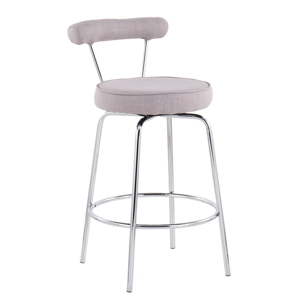 Steel Frame Contemporary Fabric Counter Stool  Set of 2