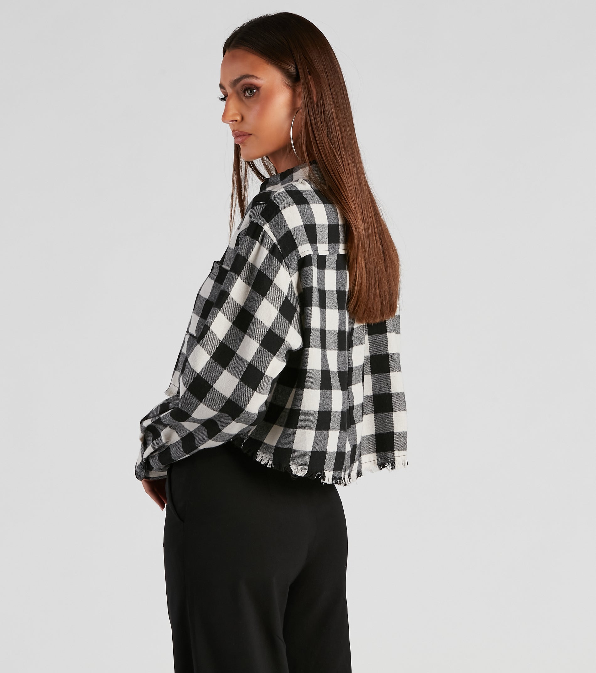 Plaid Mood Button Up Flannel Top