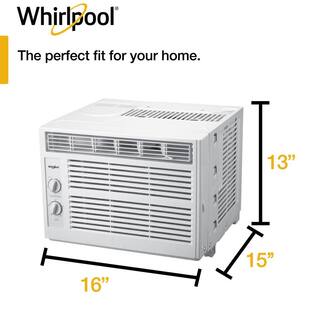 Whirlpool Energy Star 5000 BTU 115-Volt Window-Mounted Air Conditioner w Mechanical Controls Dehumidifier150 sq.ft. WHAW050BW