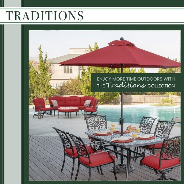 Hanover Traditions Cushioned Aluminum 7piece Outdoor Dining Set