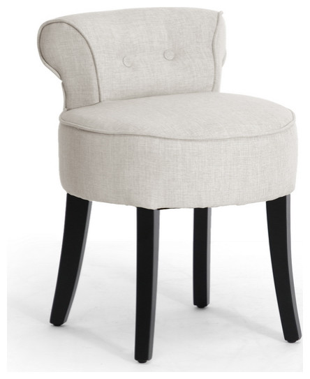 Millani Linen Lounge Stool   Transitional   Armchairs And Accent Chairs   by BisonOffice  Houzz