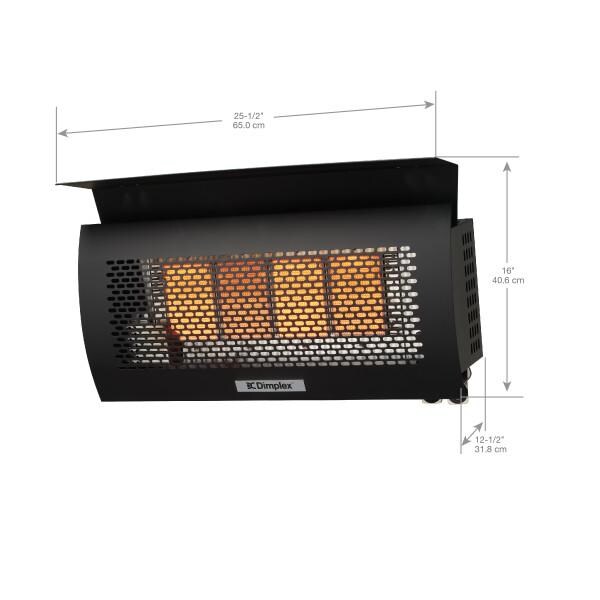 Dimplex Outdoor Wall-Mounted Natural Gas Infrared Heater， 31，500 BTUs