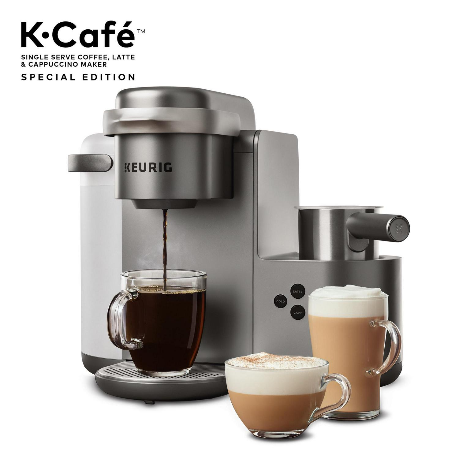 Keurig K-Cafe Special Edition Single Serve K-Cup Pod Coffee， Latte and Cappuccino Maker， Nickel