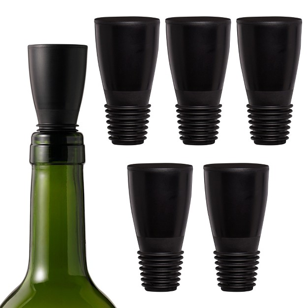 Viski Alchemi Repour Wine Saver Stoppers Easy To Use Vacuum Seal Wine Stoppers Removes Oxygen From Wine Set Of 6