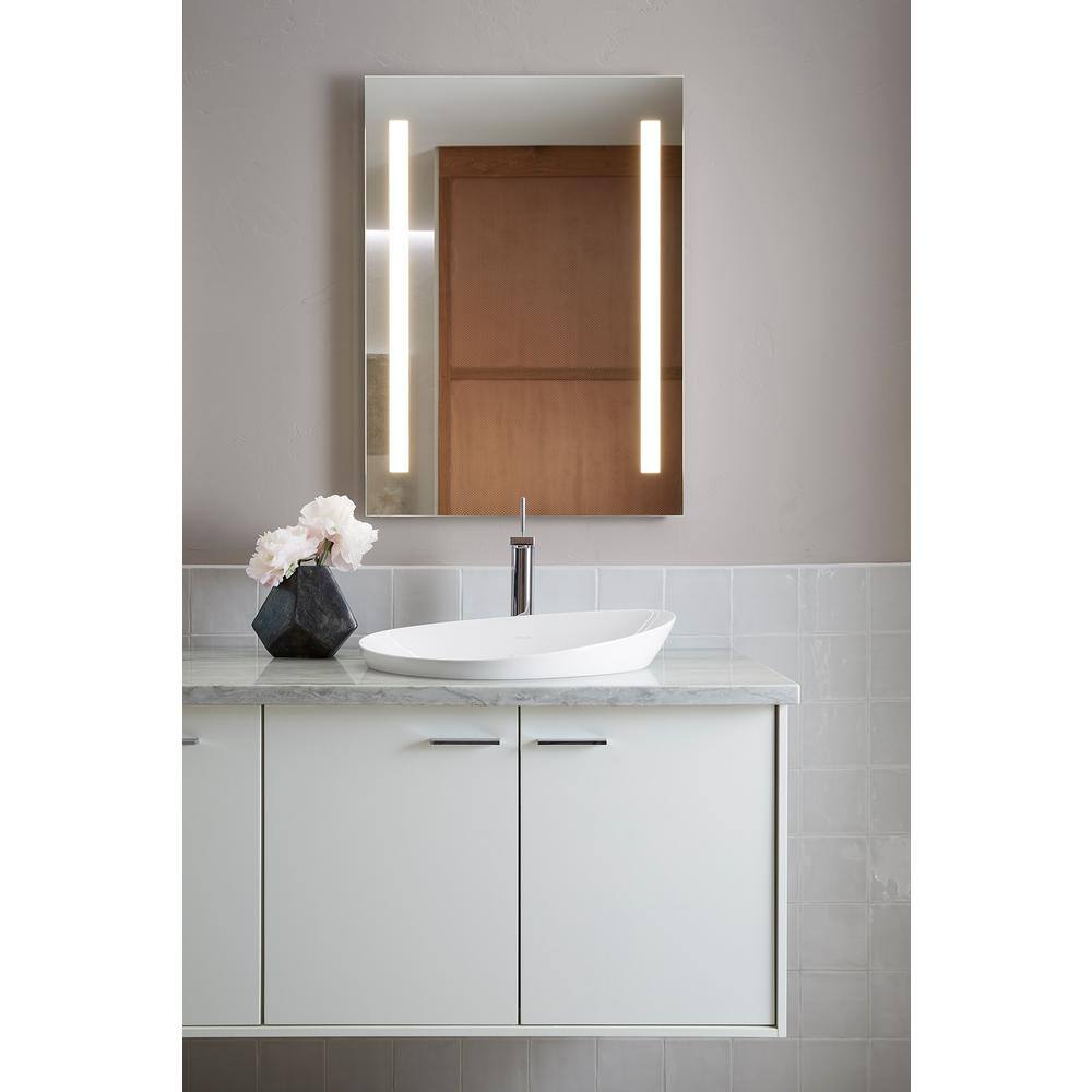 KOHLER 24 in. W x 33 in. H Rectangular Frameless Wall Mount LED Light Bathroom Vanity Mirror K-99571-TLC-NA