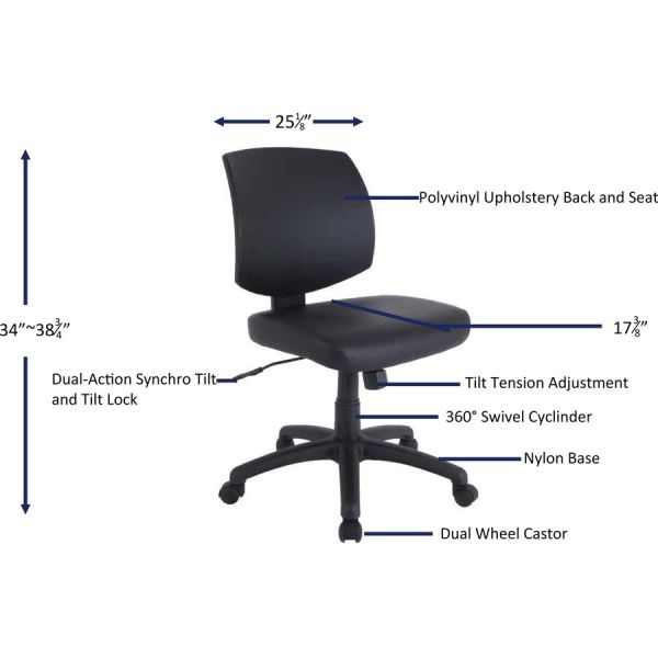 Lorell PVC UpholsteryTask Chair