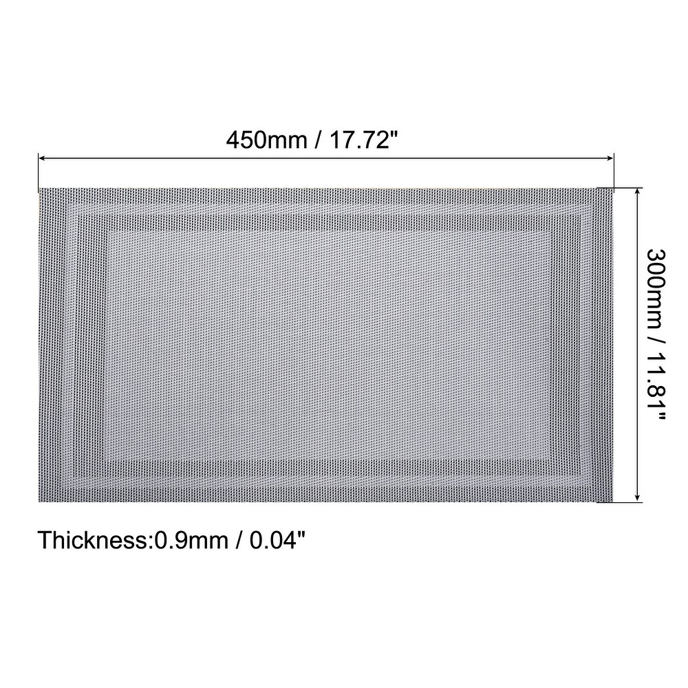 Place Mats 450x300mm 8pcs PVC Table Washable Woven Placemat  Gray