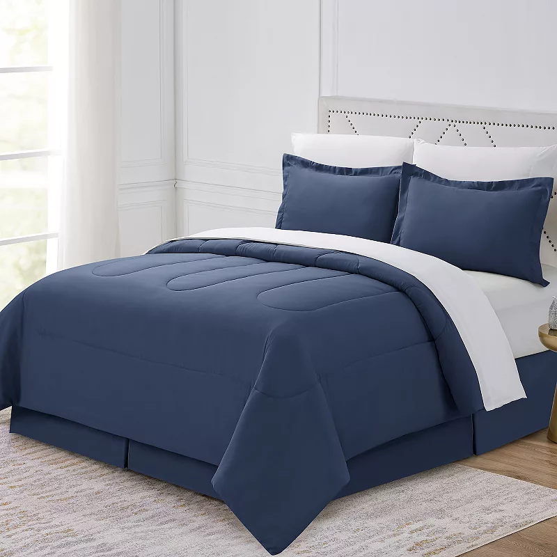 Swift Home Complete Comforter Set with Sheets and Bed Skirt