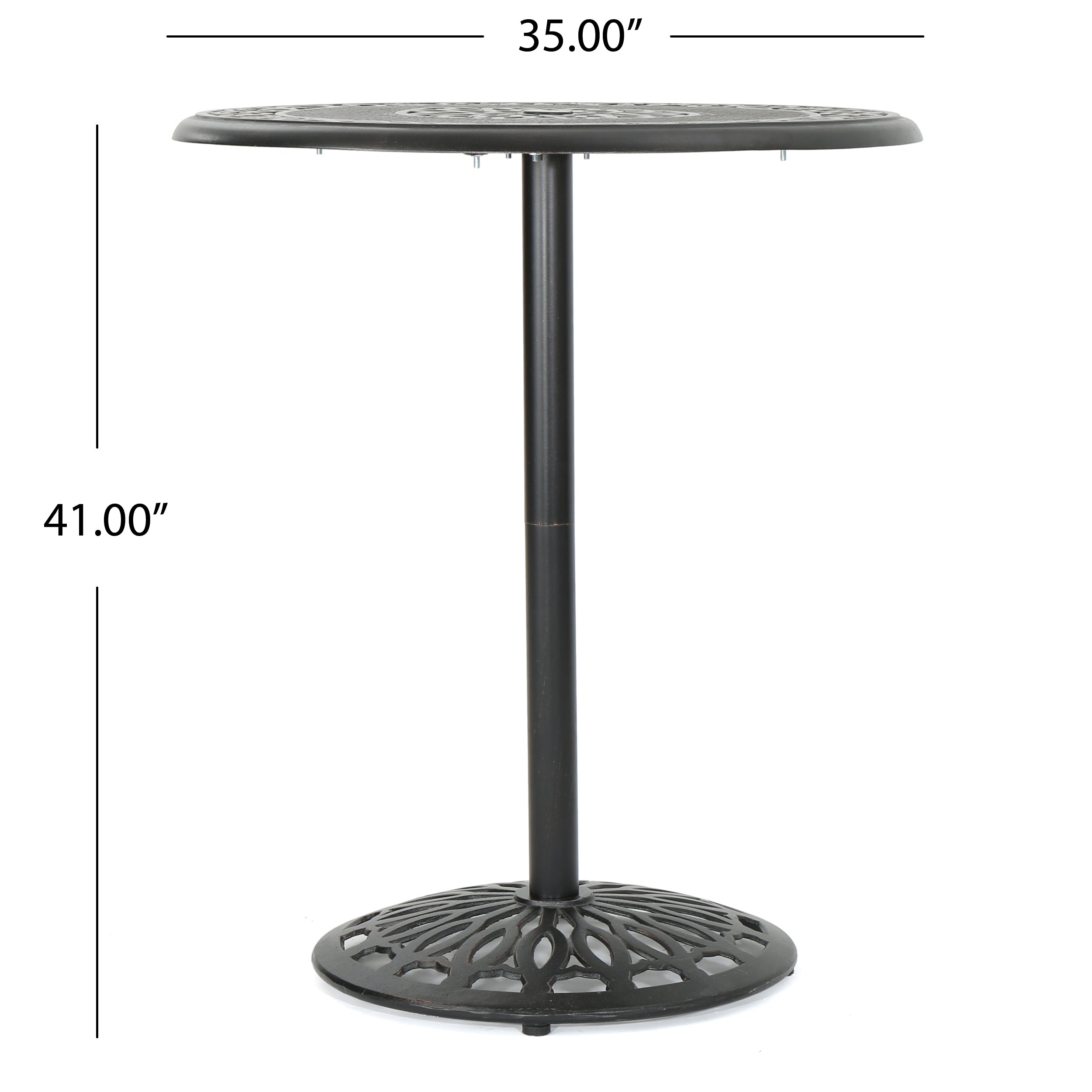 Handel Outdoor Patina Copper Finish Cast Aluminum Bar Table