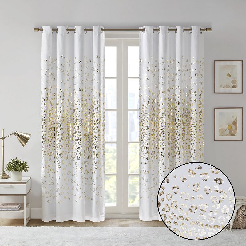 Intelligent Design 1-panel Serena 100% Blackout Metallic Animal Printed Window Curtain