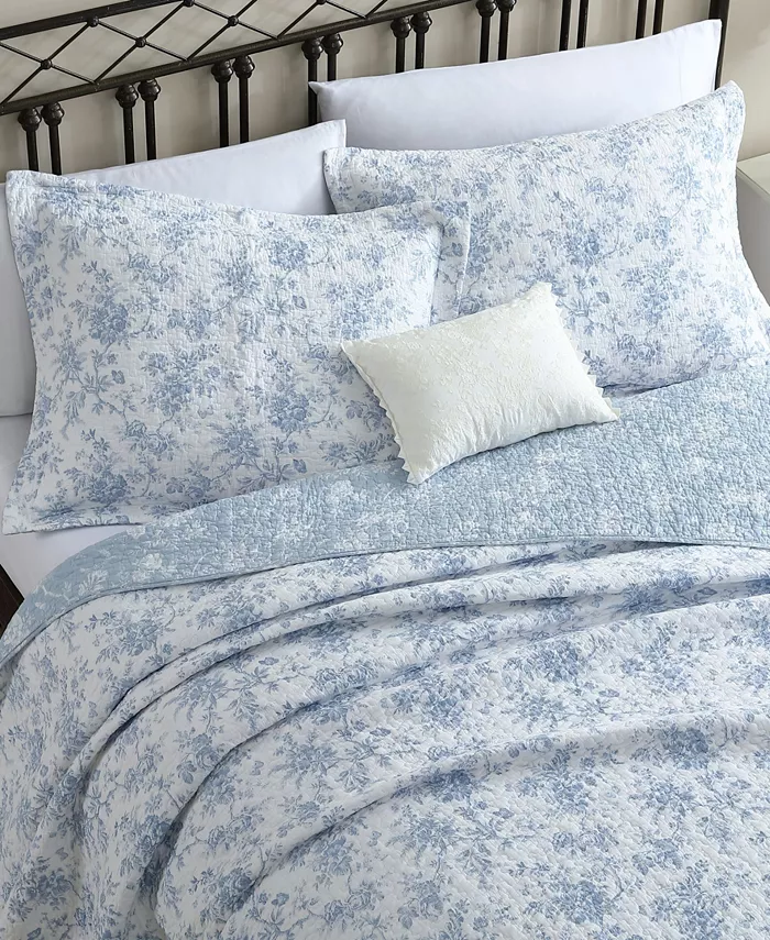 Laura Ashley Walled Garden Reversible 3 Piece Quilt Set， King