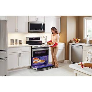 LG 7.3 cu. ft. Double Oven Electric Range with ProBake Convection Self Clean and EasyClean in Stainless Steel LDE4413ST