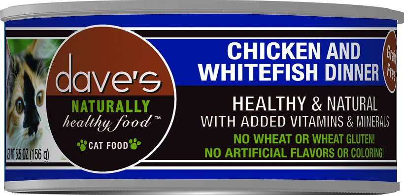 Dave Naturally Healthy Chicken and Whitefish Dinner Grain Free Wet Cat