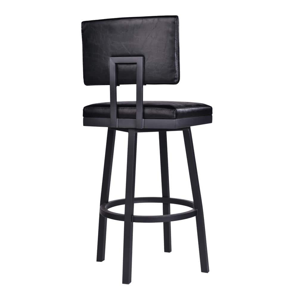 Armen Living Balboa 30 in. Black Swivel Bar Stool LCBBBABLVB30