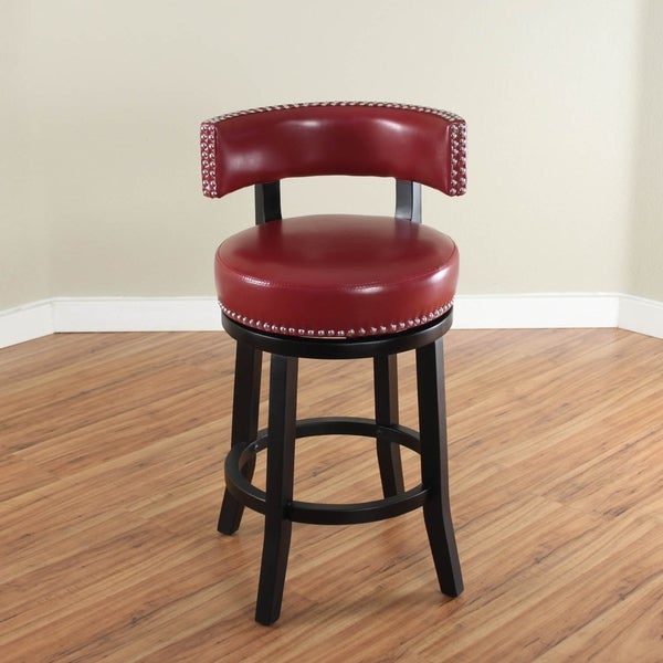 Mossoro Swivel Faux Leather Upholstered Wood Counter Stool