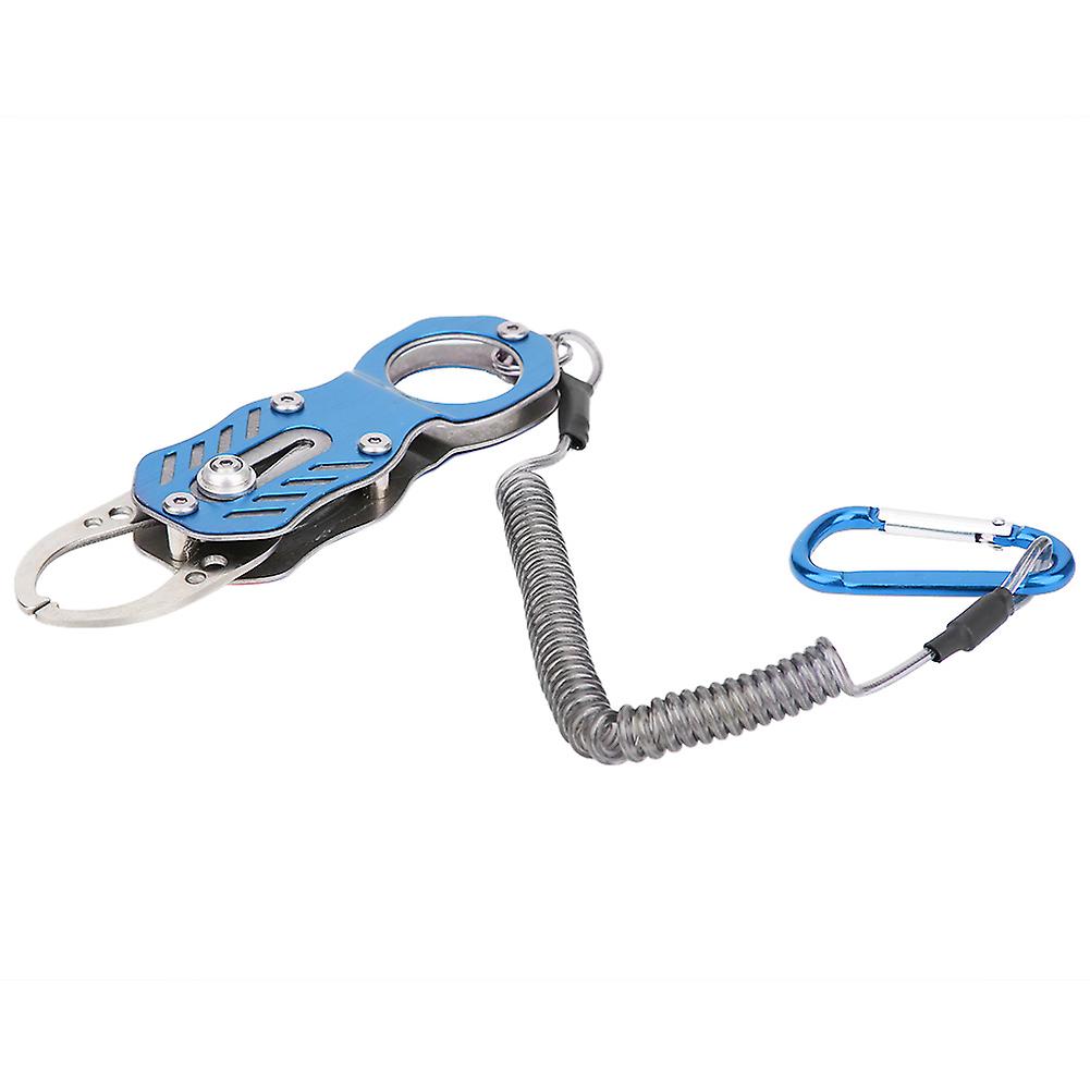 Mini Fishing Grip Aluminum Alloy Portable Fish Control Clamp With Antiand#8209;lost Ropecharm Blue