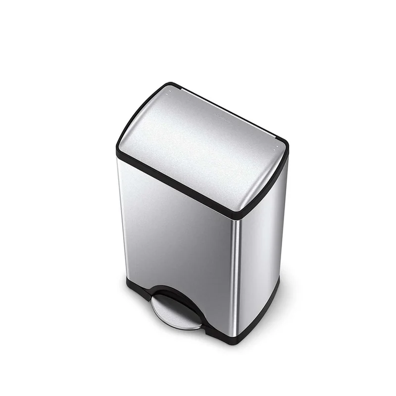 simplehuman 38 Liter / 10 Gallon Rectangular Kitchen Step Trash Can， Brushed Stainless Steel