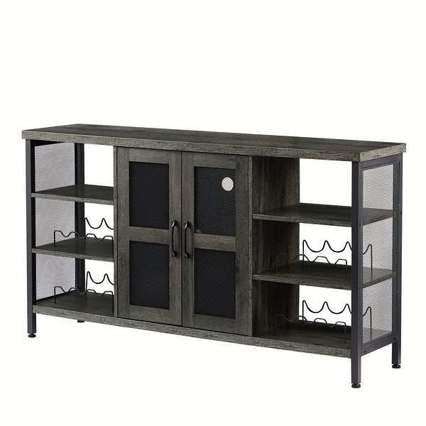 Industrial Wine Bar Sideboard with Wine Racks