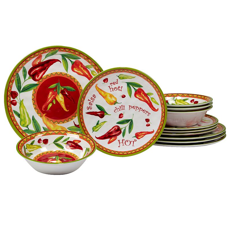 Certified International Red Hot 12-pc. Melamine Dinnerware Set