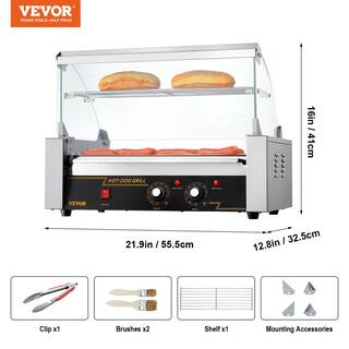 VEVOR Hot Dog Roller 7 Rollers 18 Hot Dogs Capacity Stainless Sausage Grill Cooker Machine ETL Certified GDSKCJG71400WJJY2V1