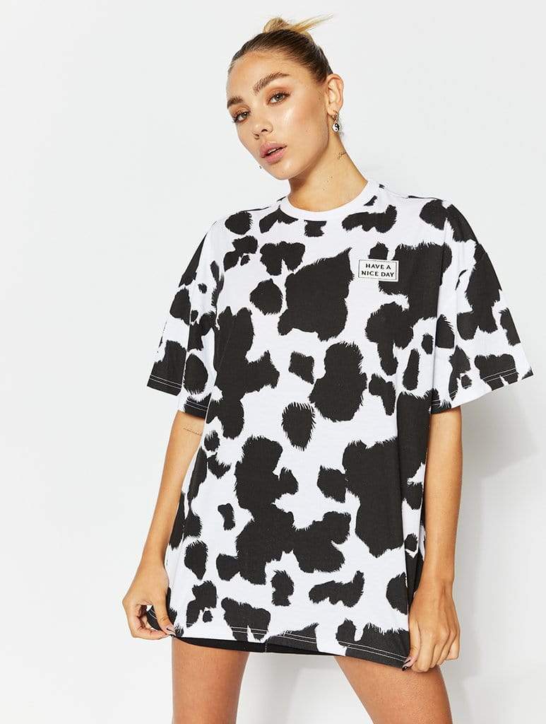 Have A Nice Day Cow Oversized T-Shirt