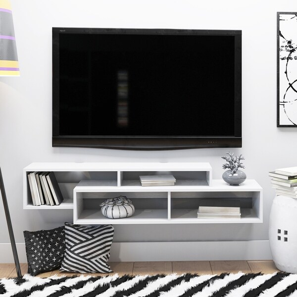 Prepac Modern Wall Mounted Media Console and Storage Shelf - 58