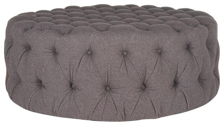 Lorna Tufted Ottoman Grey   Modern   Footstools And Ottomans   by Virgil Stanis Design  Houzz