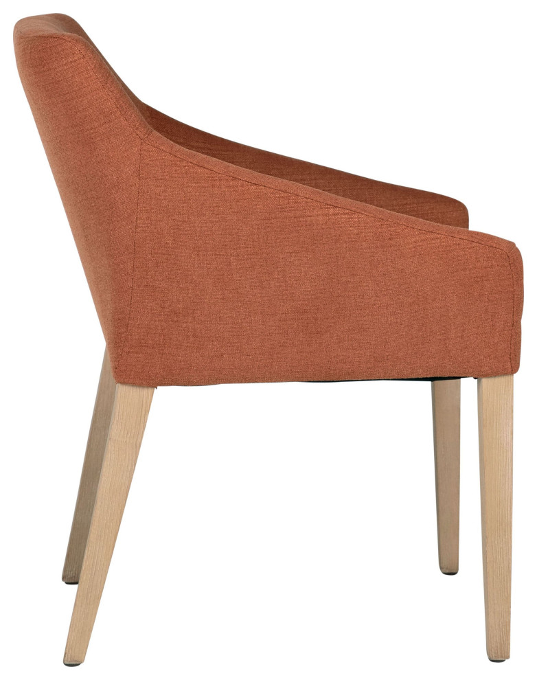 Elvie Linen Sloped Track Arm Dining Chair  Burnt Orange   Contemporary   Dining Chairs   by Karina Living  Houzz