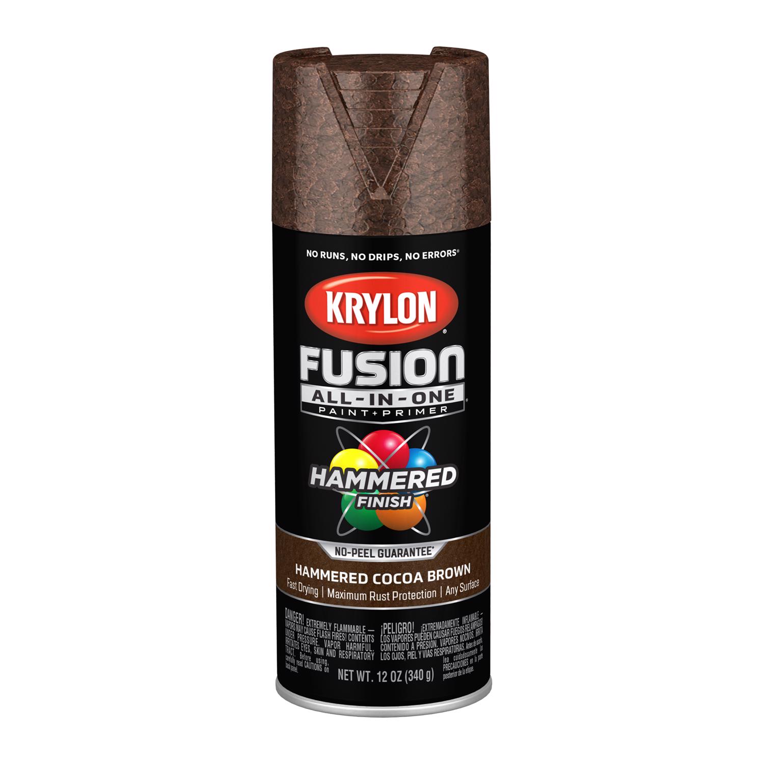 Krylon Fusion All-In-One Hammered Cocoa Brown Paint+Primer Spray Paint 12 oz