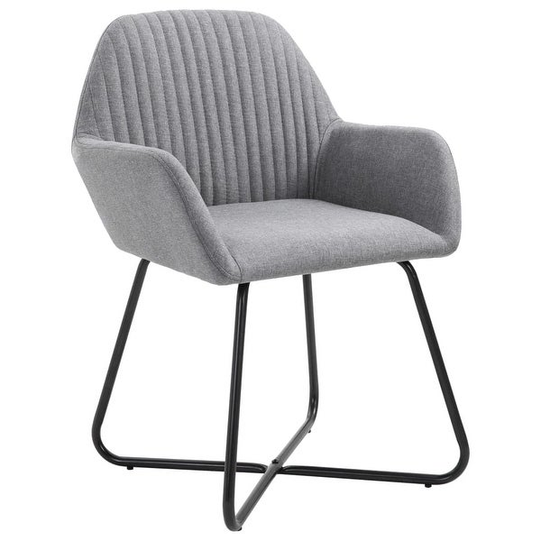 Dining Chairs 2 pcs Light Gray Fabric