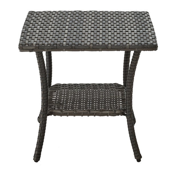 Outdoor Patio Side Table Rattan PE Wicker Table