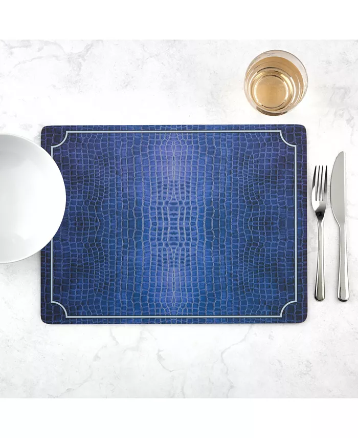 Pimpernel Blue Croc Placemats Set of 4